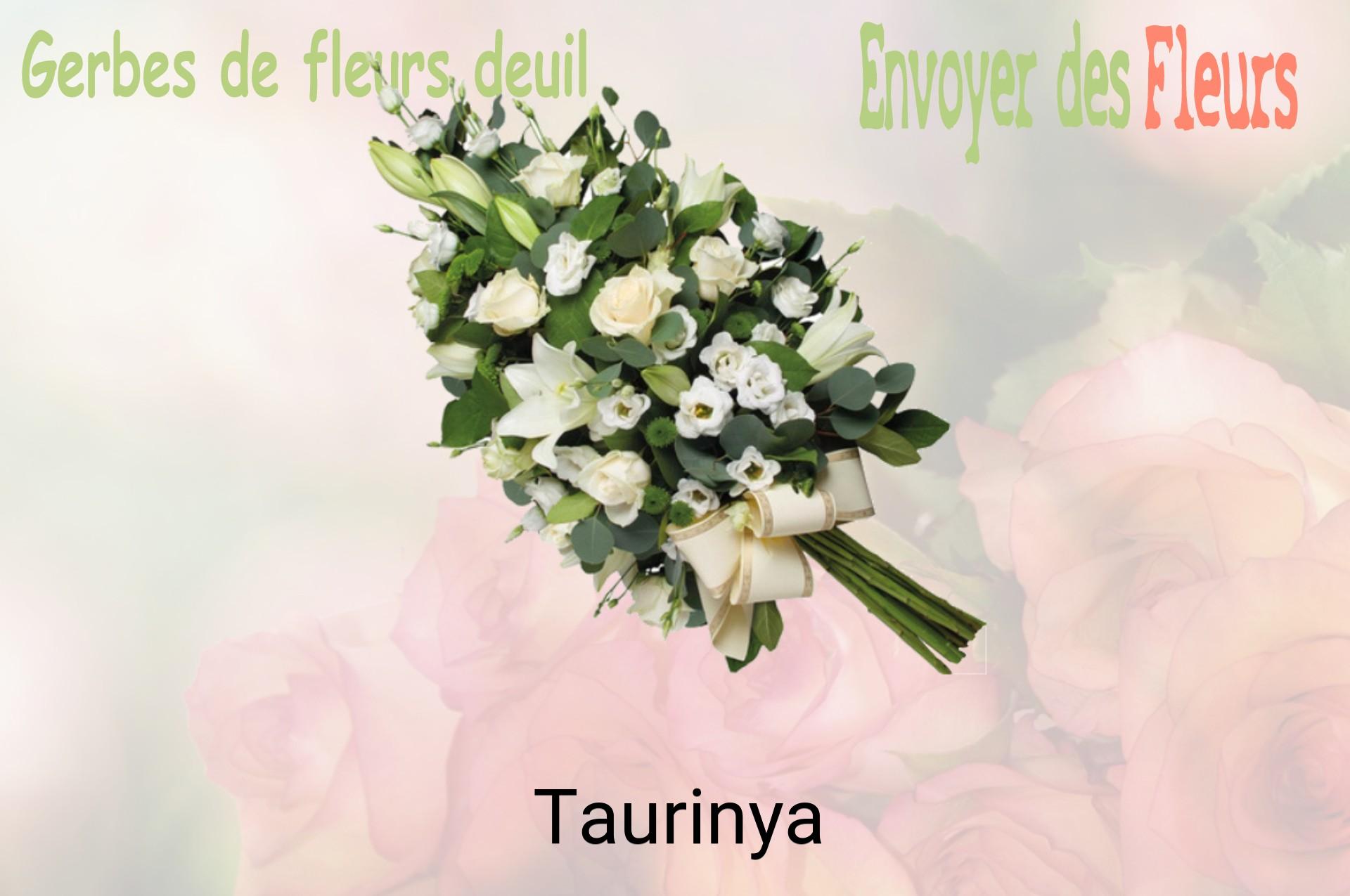 Gerbe de fleurs de deuil livrée à Taurinya